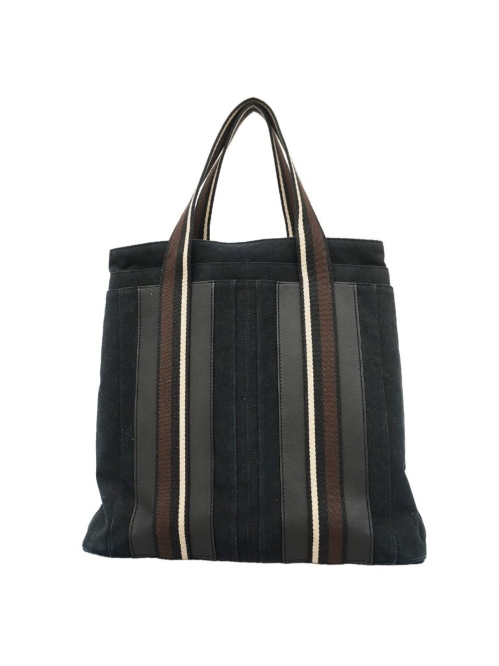 Hermes Tote Bag Troca Horizontal MM Canvas Black Silver